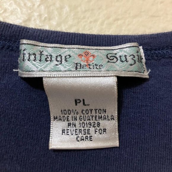 Y2K Vintage Suzie Petite Women's 'Day Of Shopping' Rhinestone Baby Tee Size PL - Picture 3 of 4